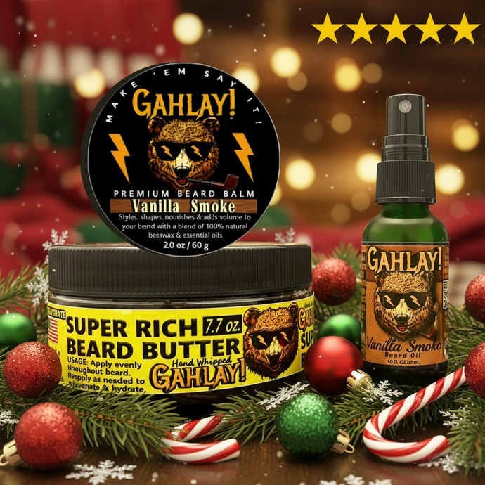 Christmas gift bearded man