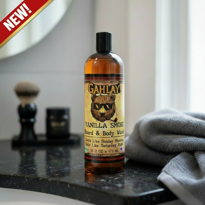 GAHLAY! Vanilla Smoke Beard and Body Wash 16 oz bottle - premium men's grooming product