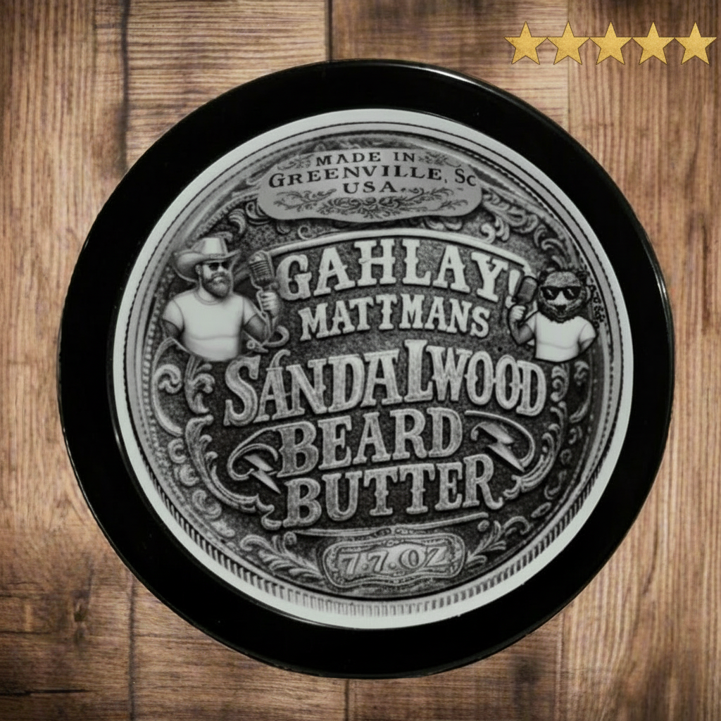 GAHLAY! Mattman's OG Sandalwood Beard Butter, 7.7 oz, for softening and nourishing beards with rich, natural ingredients