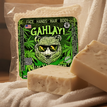 Load image into Gallery viewer, GAHLAY! Hemp x Aloe Moisturizing Soap | 2 BARS &amp; exfoliating scrub pouch